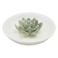 Found & Fable Ceramic Succulent Incense Holder, 4"