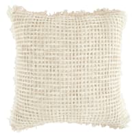 Delphi Taupe Waffle Fringe Throw Pillow, 21"