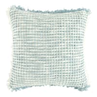 Delphi Blue Waffle Fringe Throw Pillow, 21"