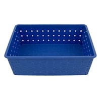 Kids Blue Strap Weave Storage Storage Basket, 7.8x5.6