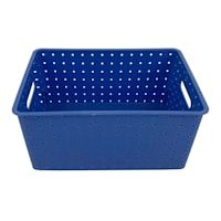 Kids Blue Strap Weave Storage Basket, 10x7