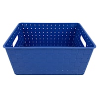 Tiny Dreamers Blue Strap Weave Storage Basket, 15x11