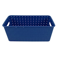 Kids Blue Strap Weave Storage Basket, 12x6