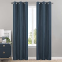 Honeybloom Sedgwick Navy Blue Blackout Curtain Panel, 84"