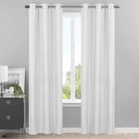 Honeybloom Sedgwick White Blackout Curtain Panel, 84"