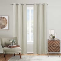 Ivory Herringbone Blackout Curtain Panel, 95"