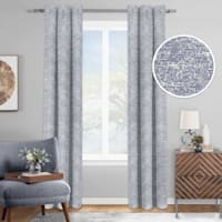Providence Bark Metallic Blue Light Filtering Curtain Panel, 84"
