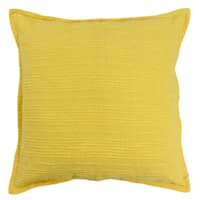 Honeybloom Yellow Woven Striped Slub Throw Pillow, 18"