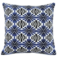 Tracey Boyd Blue & Black Aztec Throw Pillow, 18"