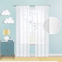 Tiny Dreamers White Striped Sheer Curtain Panel, 84"