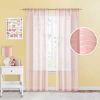 Tiny Dreamers Pink Striped Sheer Curtain Panel, 84"