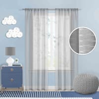 Tiny Dreamers Grey Striped Sheer Curtain Panel, 84"