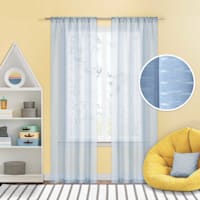 Tiny Dreamers Blue Striped Sheer Curtain Panel, 84"