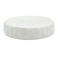 Honeybloom Katherine White Ceramic Soap Dish, 4.3"