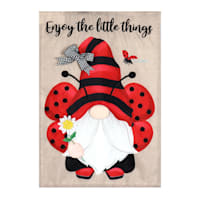 Ladybug Gnome Garden Flag, 18"
