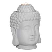 Found & Fable Pre-Lit White Buddha Outdoor Fountain, 17.5"