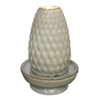 Honeybloom Pre-Lit Acorn Ceramic Outdoor Fountain, 20"