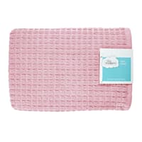 Tiny Dreamers Pink Grid Cotton Bath Towel, 27x52