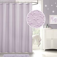 Tiny Dreamers Purple Stars Embossed Shower Curtain, 72"