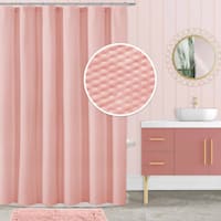 Tiny Dreamers Pink Belmont Embossed Shower Curtain, 72"