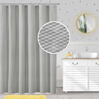 Tiny Dreamers Grey Belmont Embossed Shower Curtain, 72"