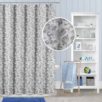 Tiny Dreamers Grey Dino Camo Printed Shower Curtain, 72"