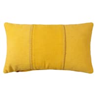 Honeybloom Yellow Cotton Chenille Oblong Throw Pillow, 14x24
