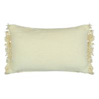 Honeybloom Yellow Woven Fringe Oblong Throw Pillow, 14x20