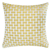 Honeybloom Yellow Cross Weave Woven Throw Pillow, 18"
