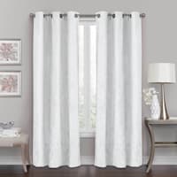White Chenille Blackout Grommet Curtain Panel, 84"