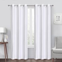 White Diamond Jacquard Blackout Grommet Curtain Panel, 84"