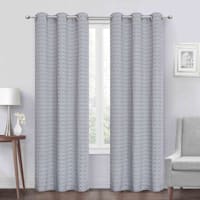 Navy Diamond Jacquard Blackout Grommet Curtain Panel, 84"
