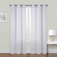 Honeybloom Nora Grey Sheer Grommet Curtain Panel, 84"
