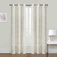 Providence Zoey Natural Clipped Sheer Curtain Panel, 84"