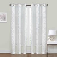 Providence Zoey White Clipped Sheer Curtain Panel, 84"