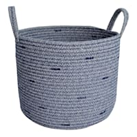 Tiny Dreamers Blue Round Cotton Rope Storage Basket, Large
