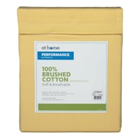 4-Piece Yellow 300 Thread Count 100% Cotton Percale Brushed Sheet Set, Twin