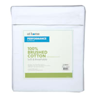 4-Piece White 300 Thread Count 100% Cotton Percale Brushed Sheet Set, Twin