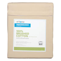4-Piece Taupe 300 Thread Count 100% Brushed Cotton Percale Sheet Set, Queen