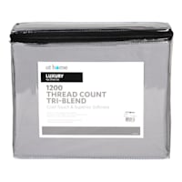 4-Piece Silver 1200 Thread Count Tri-Blend Luxury Sheet Set, Queen