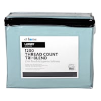 4-Piece Blue 1200 Thread Count Tri-Blend Luxury Sheet Set, Queen