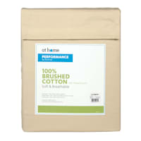 4-Piece Taupe 300 Thread Count 100% Brushed Cotton Percale Sheet Set, Twin