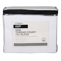 4-Piece White 1200 Thread Count Tri-Blend Luxury Sheet Set, King
