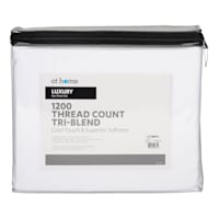 4-Piece White 1200 Thread Count Tri-Blend Luxury Sheet Set, Queen