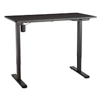 Owen wood & Metal Adjustable Office Desk, Black