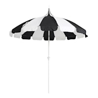 Providence Black & White Tip-Top Round Umbrella with Flaps, 9'