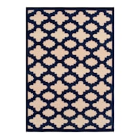 Torino Navy Blue Trellis Area Rug, 5x7