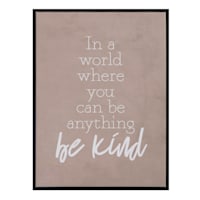 Found & Fable Framed Be Kind Canvas Wall Sign, 12x16