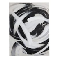 Crosby St. Black & White Abstract Hand Canvas Wall Art, 35x48