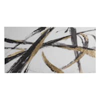 Crosby St. Embellished Black & White Abstract Canvas Wall Art, 25x50
